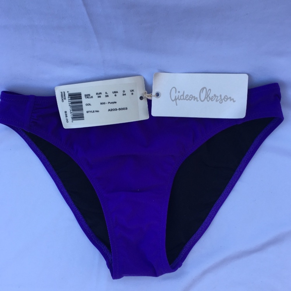 Gideon Oberson purple bikini bottoms